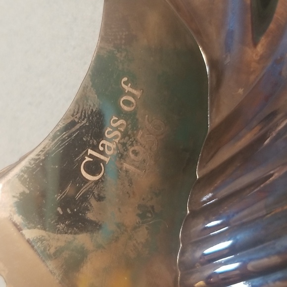 1956 Awards Candy Dish, Silver plate 8.5" x 7".  Beautiful Condition 68 year old - Picture 3 of 6